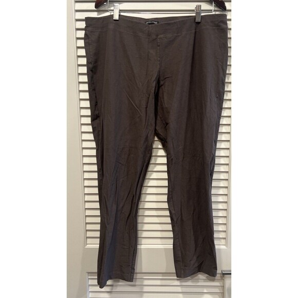 EILEEN FISHER Brown Linen Stretch Career Work Casual Pants Size XL - Picture 1 of 4